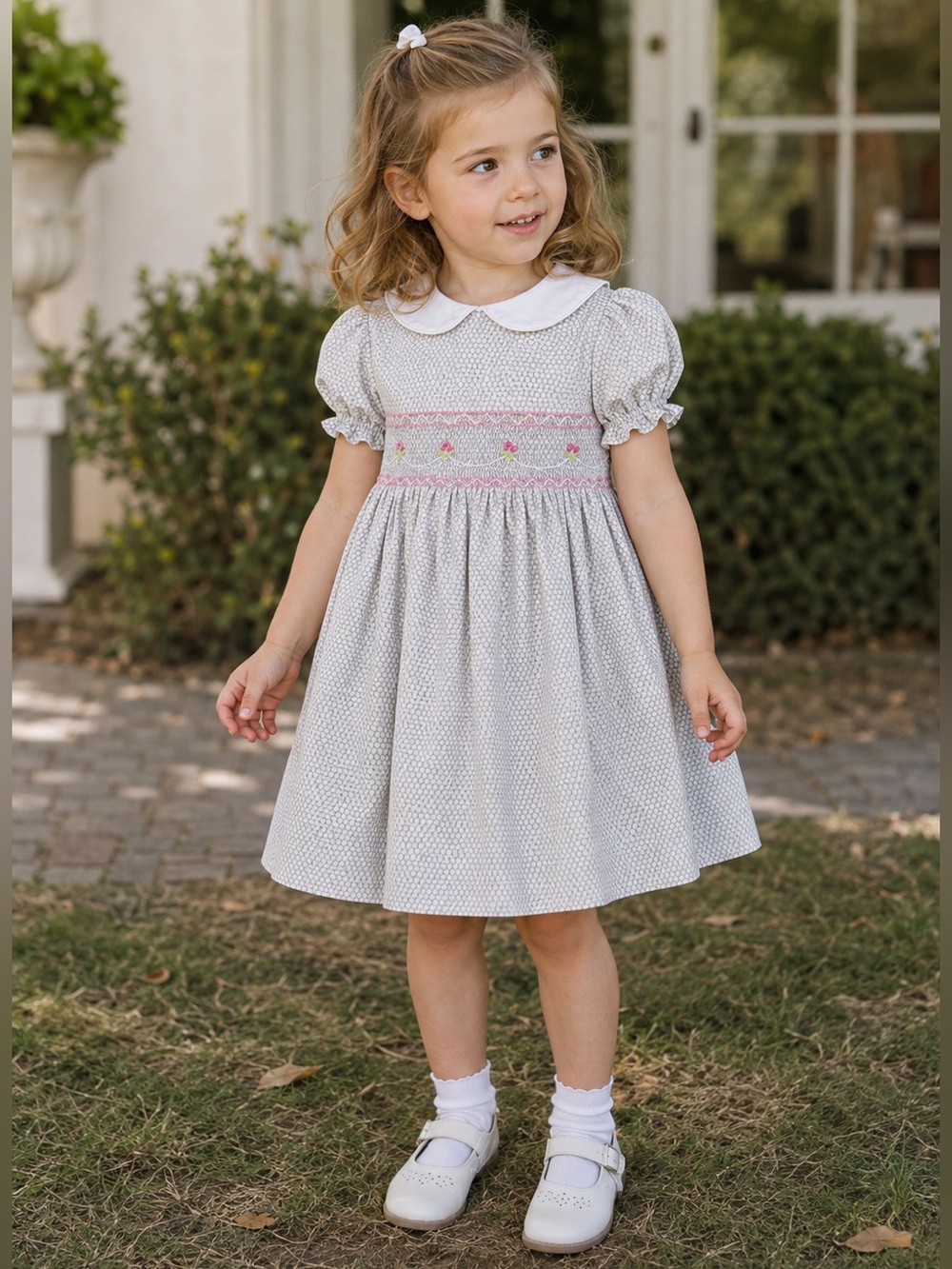 The Proper Peony Smocked Embroidered Dress Size 4T